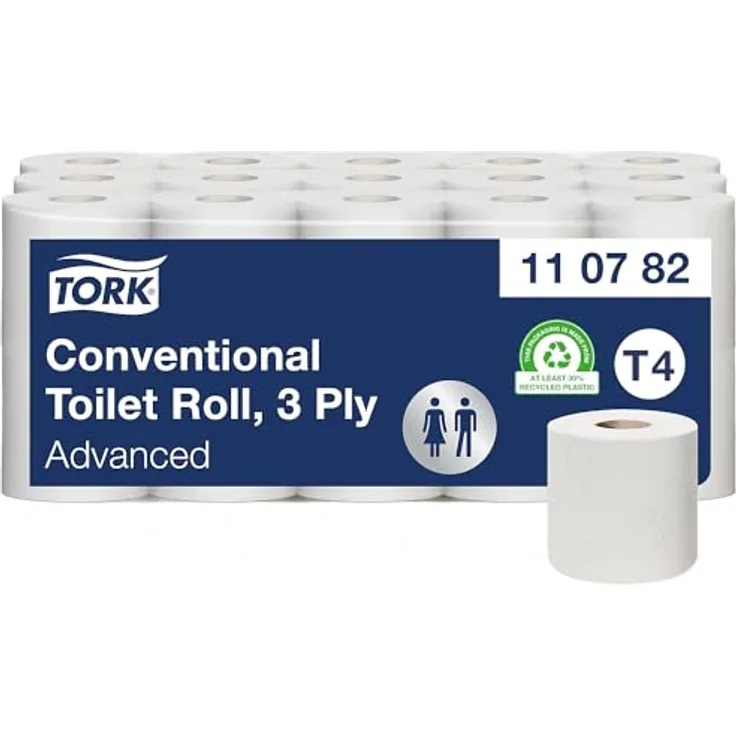 Tork 110782 Advanced 3-lagig Tissue T4, 30 Rollen a 250 Blatt Toilettenpapier