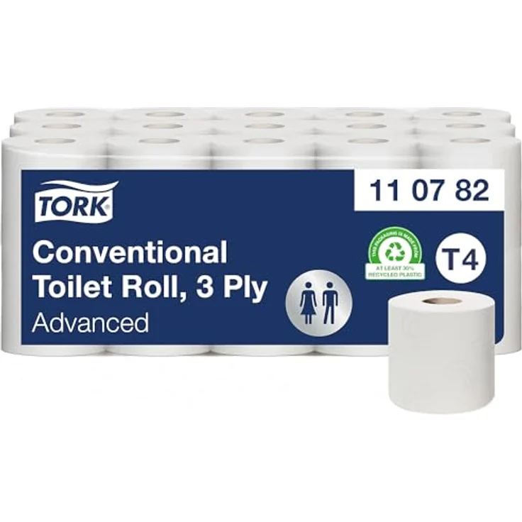 Tork 110782 Advanced 3-lagig Tissue T4, 30 Rollen a 250 Blatt Toilettenpapier – Bild 1