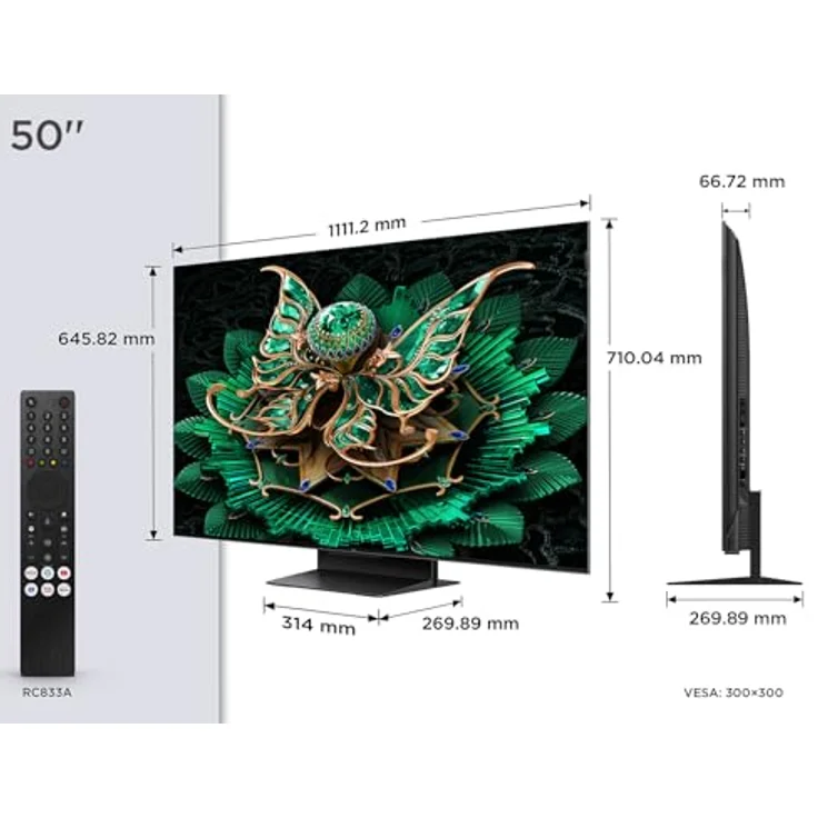 TCL 50C7K 50 Zoll QD-Mini LED Fernseher, 4K HDR Premium 2000, Smart Google TV mit 144Hz Motion Clarity Pro, Dolby Vision IQ & Atmos, HVA-Panel, Game Master – Bild 2