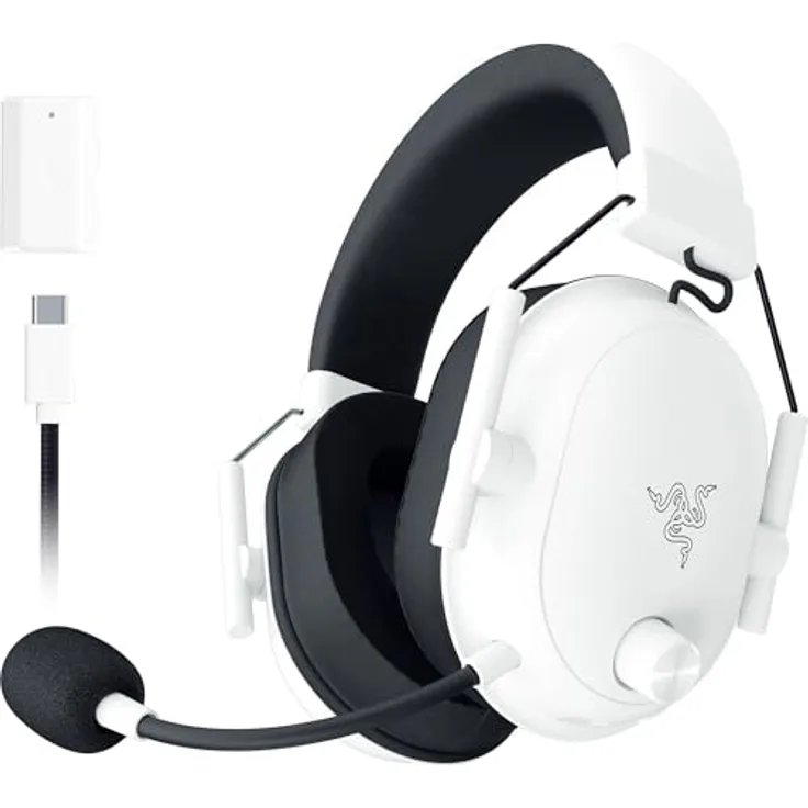 Razer BlackShark V2 Hyperspeed - Kabelloses E-Sport Gaming-Headset Ultra leicht mit 280g, Weiß