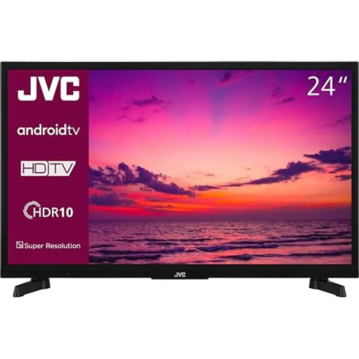 JVC LT-24VAH3455, 24 Zoll HD-Ready Android Smart TV mit HDR, Triple-Tuner und LED, schwarz – Bild 1