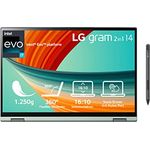 LG Gram 14T90R-G.AA77G 14 Zoll Ultralight 2-in-1 Convertible Notebook & Tablet - 1.250g Intel Core i7 (16GB RAM, 1TB SSD, 16:10 IPS LCD Display mit Pen Touch, Thunderbolt 4, Win 11 Home, Mirametrix) - Grün