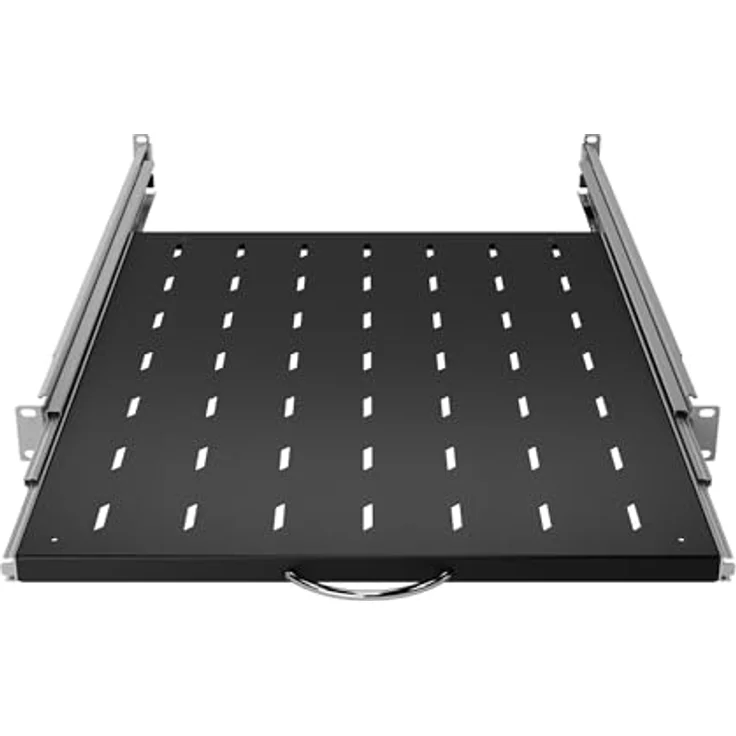 Stalflex Server Netzwerkschrank 19 Zoll 1U, Hochbelastbarer Stahl, Ausziehbares Belüftetes Rackmontage Kragarmtablett, 550mm Fachboden – Bild 5