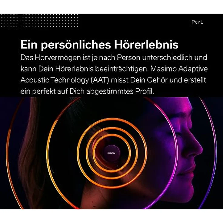 Denon PerL True Wireless-Kopfhörer, personalisiertes Klangprofil mit Masimo Adaptive Acoustic Technology, Geräuschunterdrückung, Wasserbeständigkeit, integrierten Mikrofonen und Langer Akkulaufzeit – Bild 3
