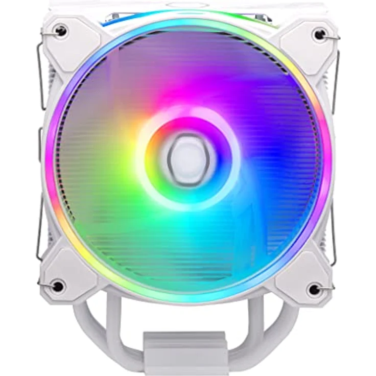 Cooler Master Hyper 212 Halo CPU-Luftkühler – reinweißes Aluminium-Finish, 4 kontinuierliche Direktkontakt-Heatpipes mit Lamellen, MF120 Halo2 ARGB-Lüfter, LGA1700 & AM5 Kühler, ARGB Erkennung - weiß – Bild 1