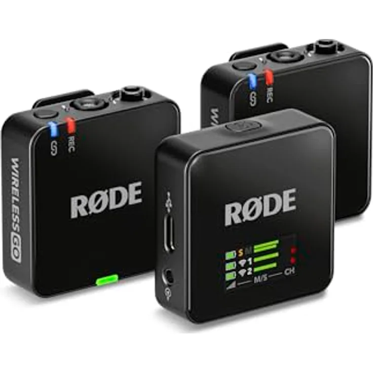 RØDE Wireless GO (Gen 3) – Kompaktes kabelloses Mikrofon – Kristallklarer Klang, 32-Bit Float Aufnahme, automatische Pegelregelung - Schwarz