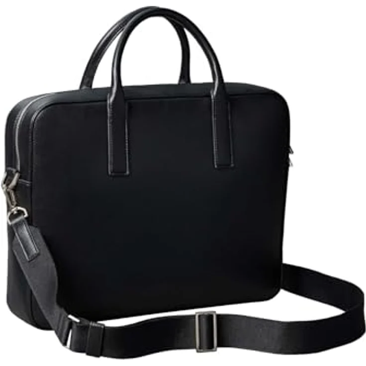 Calvin Klein RAISED COMMUTER Aktentasche, Businesstasche, Laptoptasche, Umhängetasche, schwarz, mit Logoschriftzug, Lederimitat, 36 x 28,5 x 7 cm – Bild 1