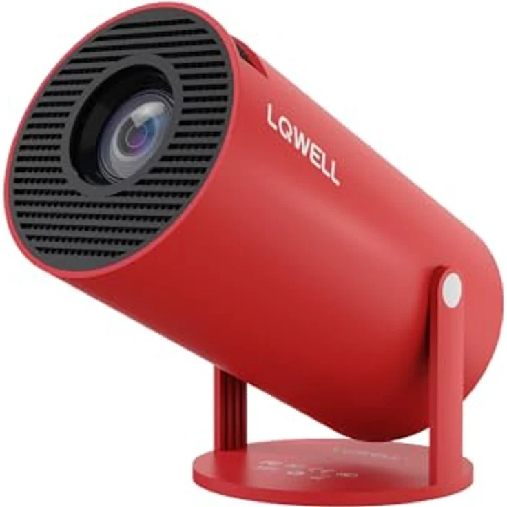 LQWELL® Mini Beamer, 4K Projektor mit 5G WiFi, BT5.0, 130-Zoll-Display, Automatische Trapezkorrektur, HDMI, Rot – Bild 1