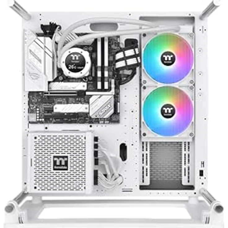 Thermaltake TH280 V2 Ultra ARGB Sync, CPU Wasserkühler AIO mit 280 mm Radiator, zwei CT140 ARGB-Lüftern, Weiss – Bild 6