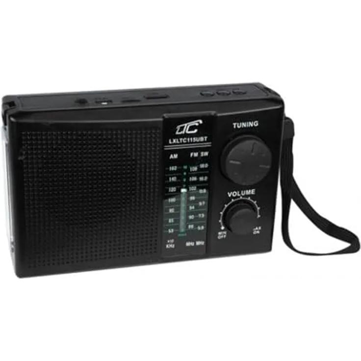 LTC LXLTC115UBT Tragbares Radio, Bluetooth, FM/AM/SW, Solarpanel, Schwarz