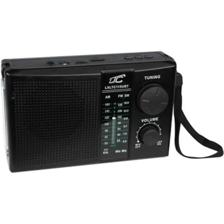 LTC LXLTC115UBT Tragbares Radio, Bluetooth, FM/AM/SW, Solarpanel, Schwarz – Bild 1