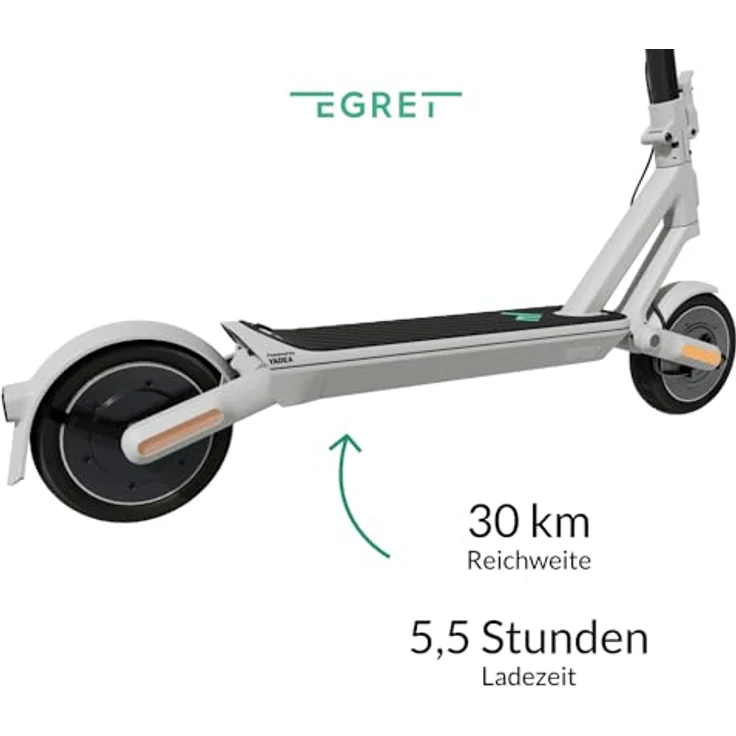 EGRET Egret Ey! 3 (DE) Faltbarer Leichtgewicht E-Scooter mit Federung, 9" Luftbereifung + Straßenzulassung (max. 20km/h) Reichweite bis 30 km, Blinker, App-Steuerung, maximale Zuladung 120kg – Bild 4