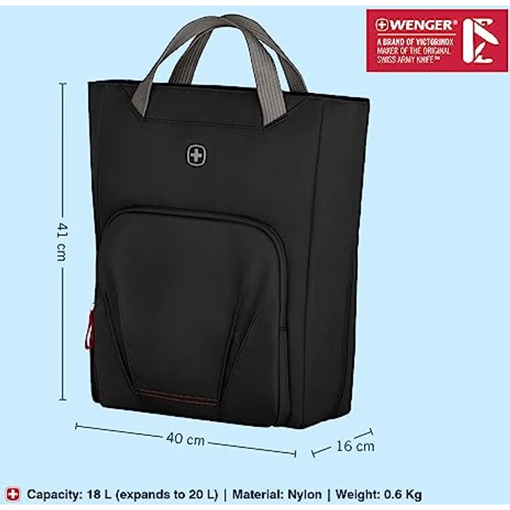 WENGER Motion Vertical Tote Notebooktasche 16" Chic Black, Laptop-Tasche mit stilvollem Design – Bild 2