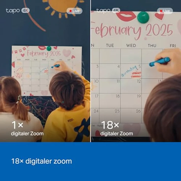 Tapo C260 4K 8MP Überwachungskamera, Innen 360°, KI-Erkennung, physischer Privatsphärenmodus, 18-facher Digitalzoom, Bewegungsverfolgung, zwei-Wege-Audio, microSD-Karte bis 512 GB – Bild 4