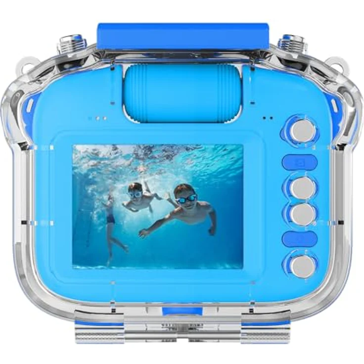 GOGEN Aqua Foto Kinderkamera, 12 MP, Full HD Video, wasserdicht IP68, Selfie-Kamera, USB-C, microSD bis 32 GB, Blau – Bild 2