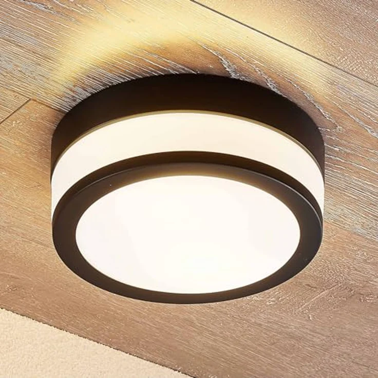 Lindby Deckenlampe Badlampe, spritzwassergeschützt IP44, ø 23 cm, 230V, 2xE27 max. 60W, ohne Leuchtmittel – Bild 2