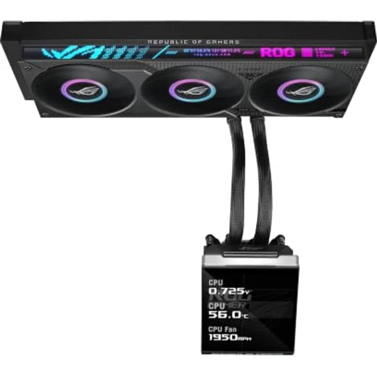 ASUS ROG Strix SLC IV 360 ARGB LCD All-in-One Flüssig-CPU-Wasserkühlung, Hochleistungs-Pumpe mit Mikrokanal-Kupferplatte und 5,08 Zoll IPS-Display – Bild 5