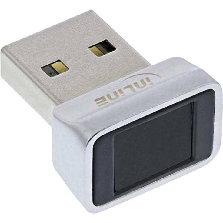 InLine USB Fingerabdruck Scanner, USB 2.0 Speicherkartenlesegerät mit Windows 10 Hello-Anmeldung, Mehrfarbig – Bild 1