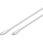 DIGITUS USB 2.0 Anschlusskabel - 0,5m - USB Typ-C zu Typ-C - High-Speed 480 Mbit/s - 60W Power Delivery - flexibles Silikonkabel - Weiß