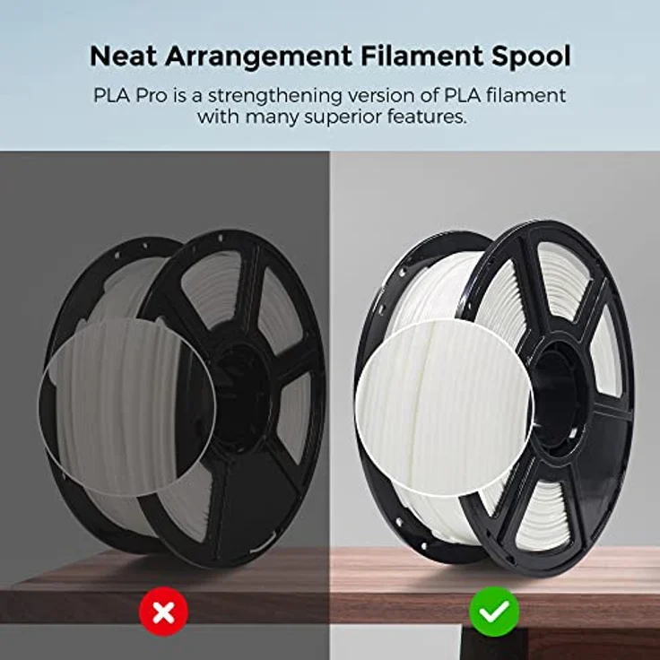 FLASHFORGE 3D-Drucker-Filament, PLA PRO Filament 1,75 mm, 1 kg Spule, Maßgenauigkeit +/- 0,02 mm, bessere Zähigkeit, blasenfrei, knäuelfrei (Weiß) – Bild 4