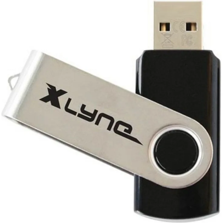 XLYNE Xlyne USB-Stick 2 GB, kompakter Speicherstick in Schwarz für Dokumente und Dateien