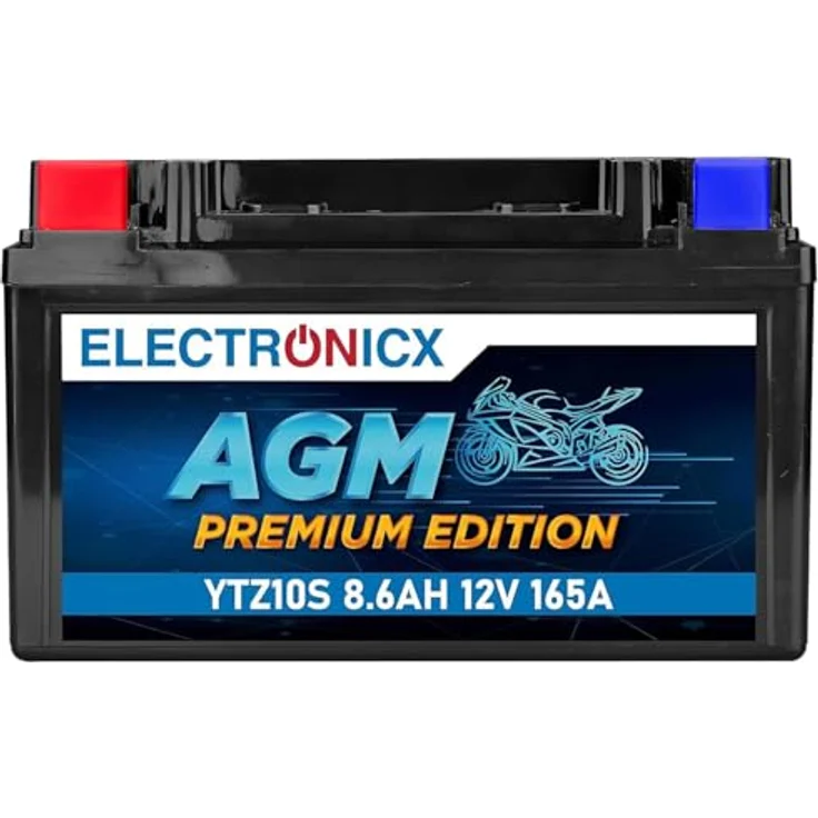 Electronicx YTZ10S AGM Motorradbatterie 9Ah 12V - wartungsfrei, rüttelfest, auslaufsicher für Motorrad, Roller, Quad und ATV – Bild 1