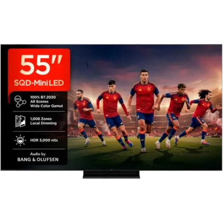 TCL C8L 55C8L, 55" 4K SQD-Mini LED Smart-TV mit 1.008 Dimmzonen, 3.000 Nits HDR, W-LAN, Schwarz – Bild 1