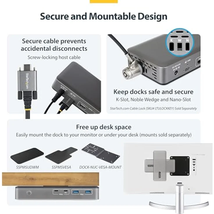 StarTech.com USB-C Dock 2x HDMI 4K60, Laptop-Dockingstation mit 1GbE und 100W PD – Bild 6