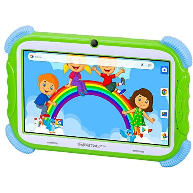 Trevi KidTAB 7 S04 Tablet für Kinder, Zertifiziert Google GMS mit Betriebssystem Android 11 GO, 7 Zoll TFT-Display, Touchscreen, Internet Wi-Fi, Doppelkamera, stoßfeste Schutzhülle