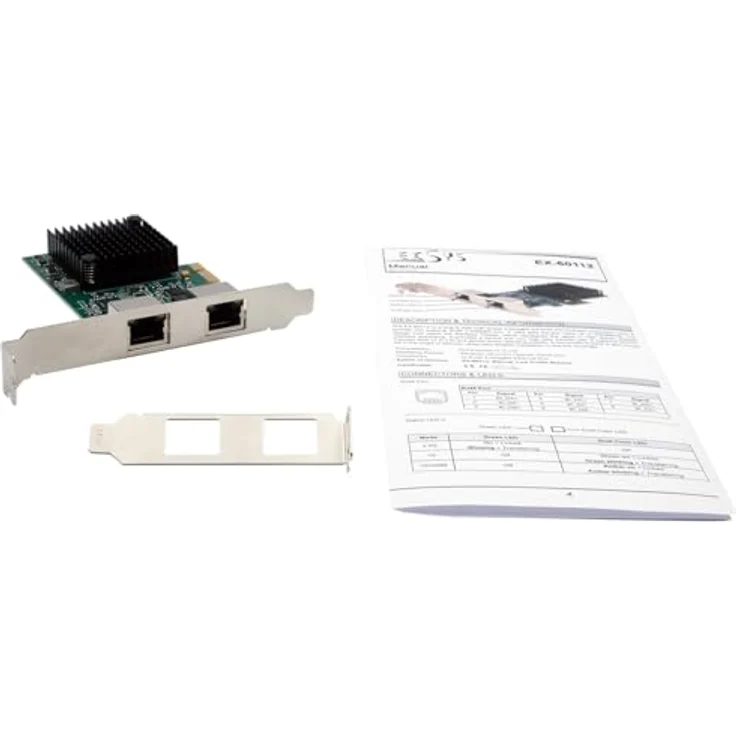 Exsys EX-60112 2-Port 2.5Gigabit PCIe Netzwerk-Karte, unterstützt 10/100/1000/2500 Base-T Ethernet Standard, mit Wake-on-LAN und LED-Anzeige – Bild 4