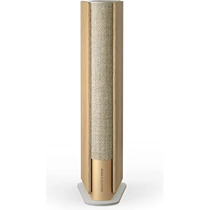 Bang & Olufsen Beosound Emerge - Kompakter schlanker kabelloser Heim-Lautsprecher für das Regal mit Bluetooth, WiFi und Active Room Compensation - Gold Tone/Light Oak – Bild 2