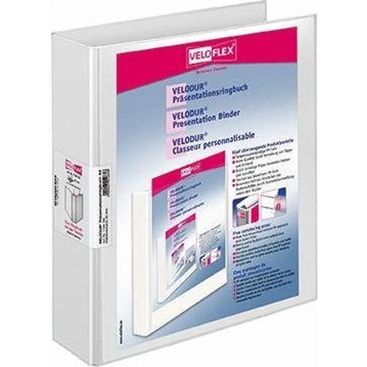VELOFLEX Aktenordner Präsentationsringbuch VELODUR® Rückenbreite: 60 mm DIN A4, Buchbinderisch verarbeitet, Rückentasche verbreitet, temparaturbeständig, Pappe einteilig - Farbe: keine Angabe