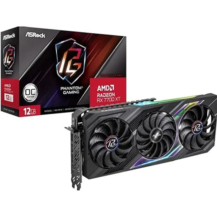 Asrock Radeon RX 7700 XT Phantom Gaming 12GO, 12288 MB GDDR6 – Bild 1