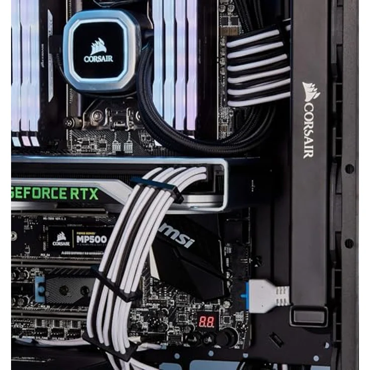 Corsair Premium Sleeved SATA 3 Kabel gewinkelt - gerade (6Gbps, 30 cm 90°) Schwarz – Bild 11