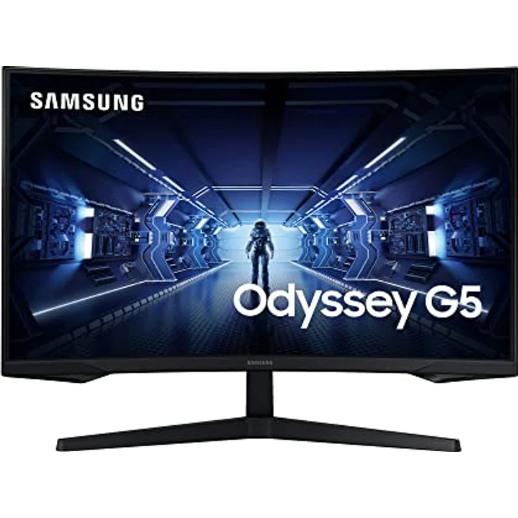 Samsung Odyssey G5 Curved Gaming Monitor C27G54TQBU, 27 Zoll, VA-Panel, WQHD-Auflösung, AMD FreeSync Premium, 1 ms Reaktionszeit, 144 Hz, Schwarz – Bild 1