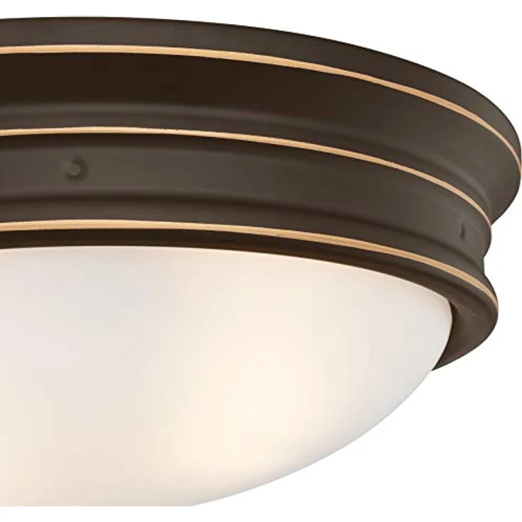 Westinghouse Lighting Zweiflammige Deckenleuchte Sophia, 33 cm, geölte Bronze mit Opalmilchglas – Bild 4
