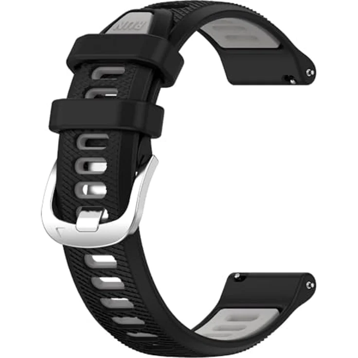 GIOPUEY Armband für Garmin Forerunner 970, Weiches TPU Ersatzarmband mit Farbdesign Spleißen - black/grey – Bild 3