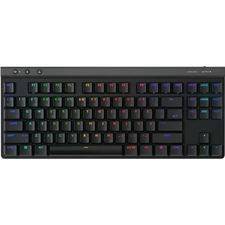 Logitech G G515 Lightspeed TKL Kabellose Tastatur (ITA) (Blue | Tactile) - Schwarz - Erstklassiges Tipperlebnis mit niedrigem Profil
