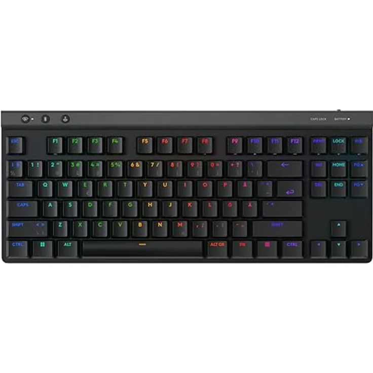 Logitech G G515 Lightspeed TKL Kabellose Tastatur (ITA) (Blue | Tactile) - Schwarz - Erstklassiges Tipperlebnis mit niedrigem Profil