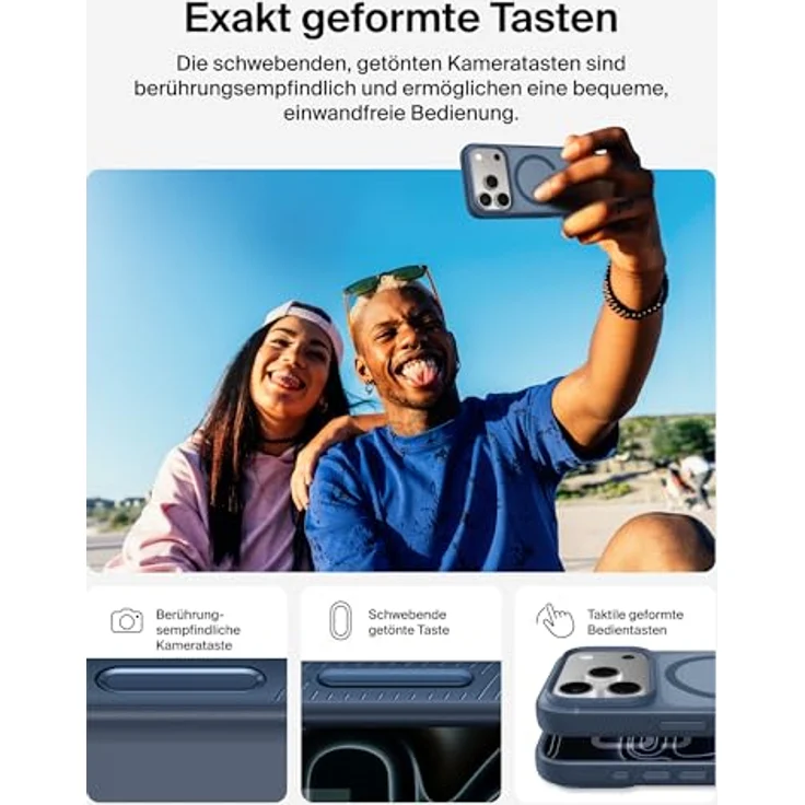 Belkin Grip SheerForce Schutzhülle für iPhone 17 Pro, stoßfest mit Kamerasteuerung, dunkelblau – Bild 5