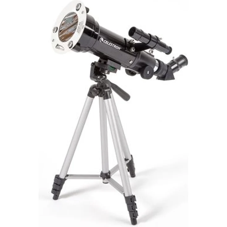 Celestron Travel Scope 70 Sonnensystem Edition, inkl. 4mm Okular und Baader ASSF 80 Sonnenfilter, mit vergüteten Linsen und azimutaler Montierung