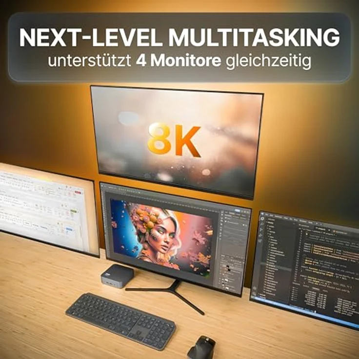 FutureNUC Mini PC R9-8945HS, AMD Ryzen® 8 Kerne bis 5,2GHz, 32GB DDR5 RAM, 1TB SSD, Thunderbolt 4, WiFi 7, HDMI 2.1, BT 5.3, dunkelgrau, Windows 11 Pro – Bild 5