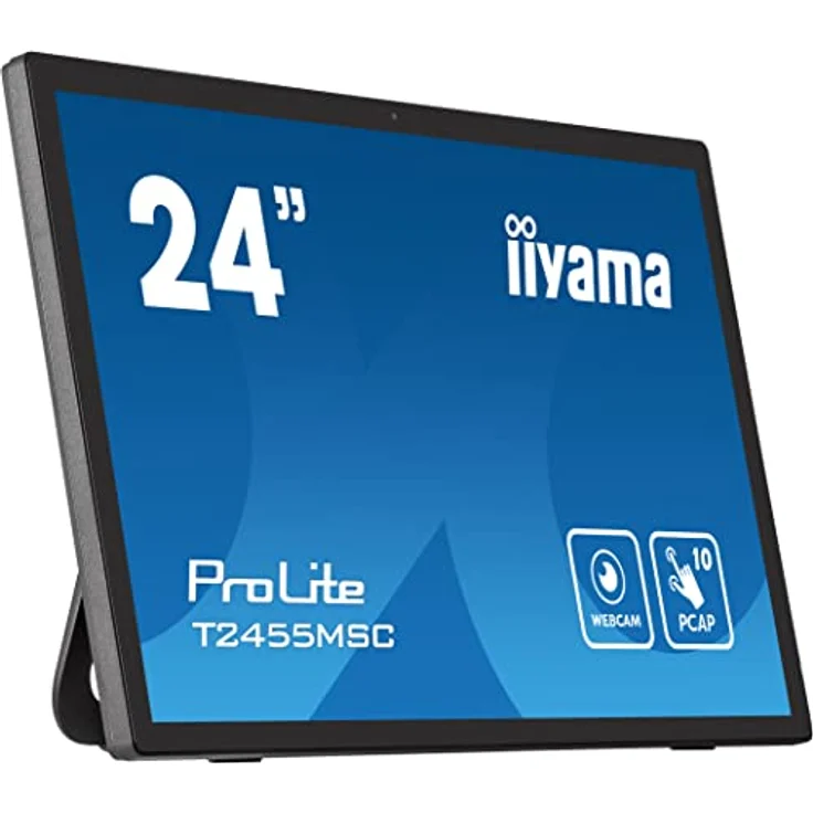 iiyama ProLite T2455MSC-B1, 24” Full HD PCAP 10-Punkt Multi-Touch-Monitor mit integrierter Webcam und flexiblem Standfuß – Bild 1