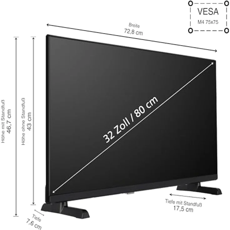 Telefunken QLED Fernseher VIDAA QF32VP750S, 32 Zoll Full HD Smart TV mit HDR, Triple-Tuner und WLAN, schwarz – Bild 3
