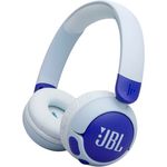 JBL Junior 320 BT, Kabellose On-Ear Bluetooth-Kopfhörer für Kinder, 50 h Wiedergabe, Safe Sound, geringer Lautstärke, Blau