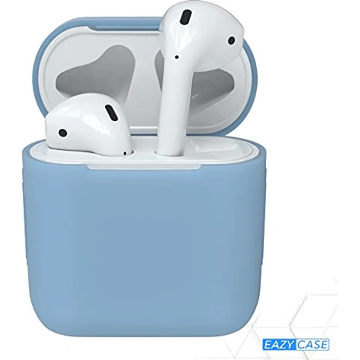 EAZY CASE Kopfhörer-Schutzhülle Silikon Hülle für Apple AirPods 1 & 2, Blau/Helllblau, Rutsch- und stoßfeste Silikontasche – Bild 2