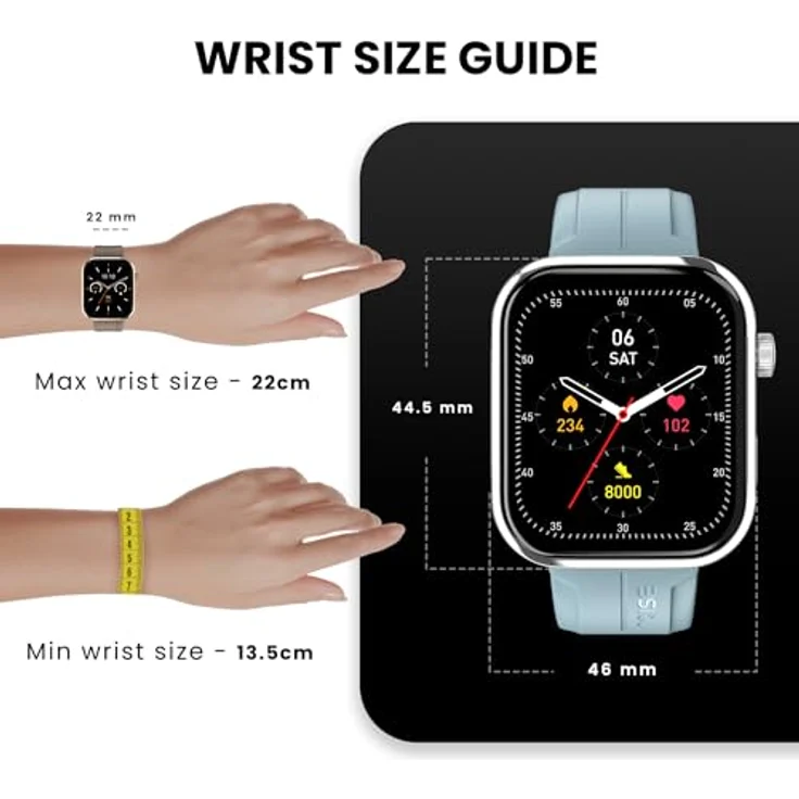 Noise Smartwatch Pro 5 Max, 1,96-Zoll-AMOLED, Gesundheitsüberwachung mit Herzfrequenzsensor und SpO2, IP68 wasserdicht, blau – Bild 5