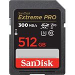 SanDisk Extreme PRO SDHC UHS-II Speicherkarte V90 512 GB (300 MB/s, 8K-, 4K- und Full-HD-Videoaufnahmen, RescuePRO Deluxe, stoßsicher, temperaturbeständig, wasserdicht und röntgensicher)