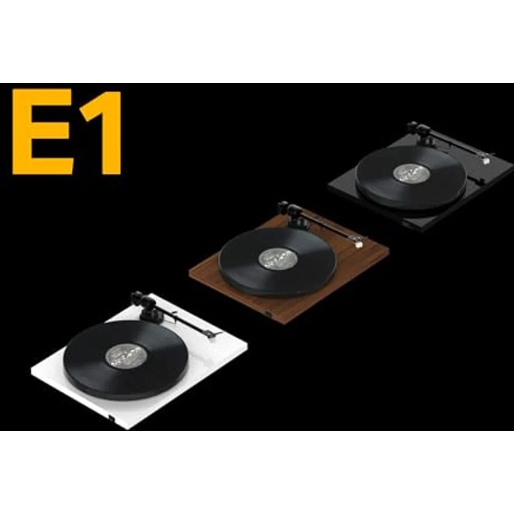 Pro-Ject E1, Plug & Play Plattenspieler mit elektronischer Geschwindigkeitsumschaltung, voreingestellter Auflagekraft und Anti-Skating, Schwarz – Bild 5