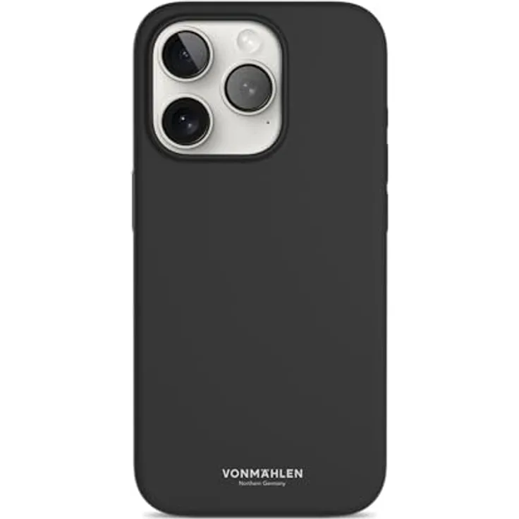 VONMÄHLEN ECO SILIKON CASE - Die nachhaltige magnetische Silikonhülle (Schwarz, iPhone 15 Pro)